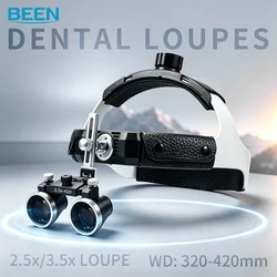 Loupe dentaire 2.5 3.5x420mm, distance de travail, laboratoire, grossissement médical, binoculaire, casque monté sur la tête, générateurs de propor