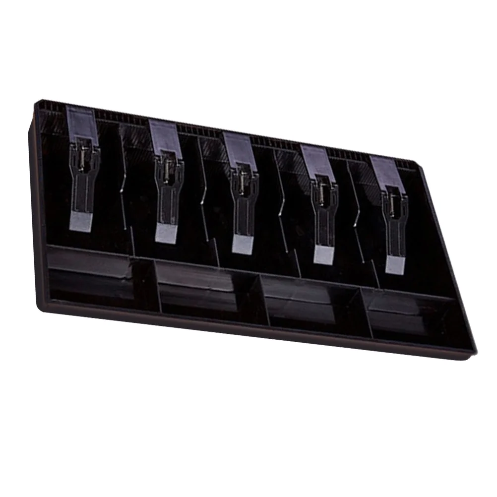 5 Grids Box Cashier Drawer Insert Tray for Home (Black) Cash Drawer Coins Tray Cash Box