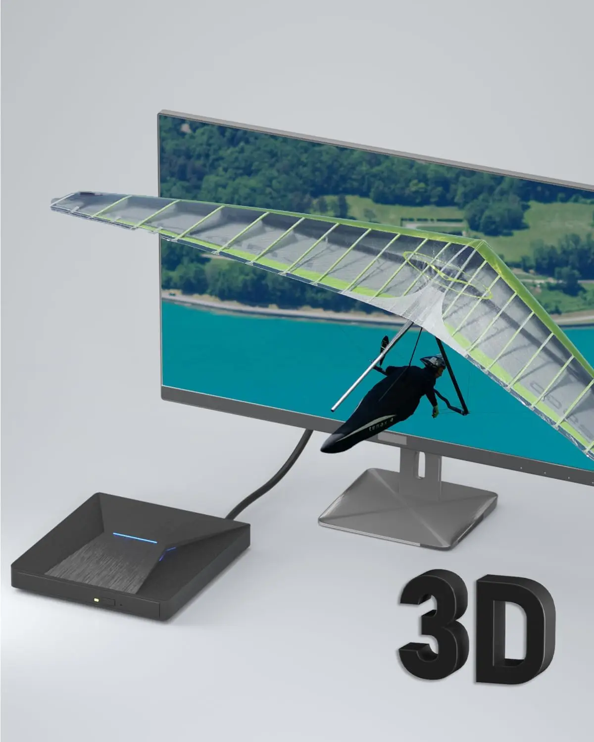 External Blu ray Drive USB3.0 USB-C  Flash Light 3D Bluray Burner Reader CD DVD Player for Laptop PC Window Mac Os