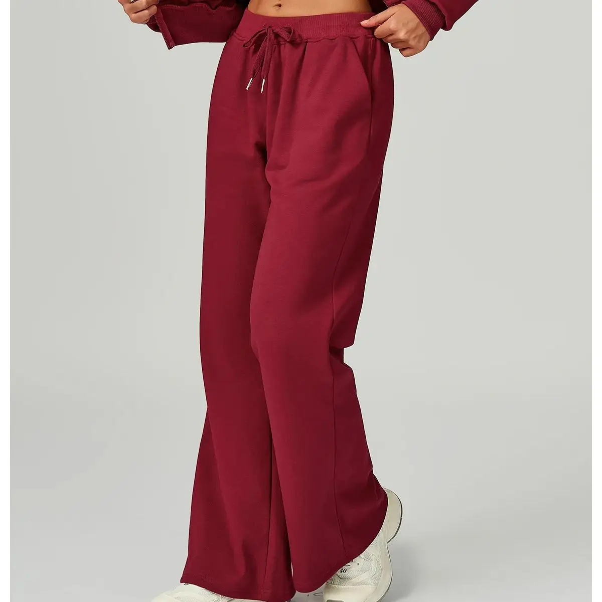 

Спортивные брюки для бега с карманами и высокой талией на шнурке, женские спортивные штаны для фитнеса, повседневные свободные спортивные штаны, повседневные прямые брюки