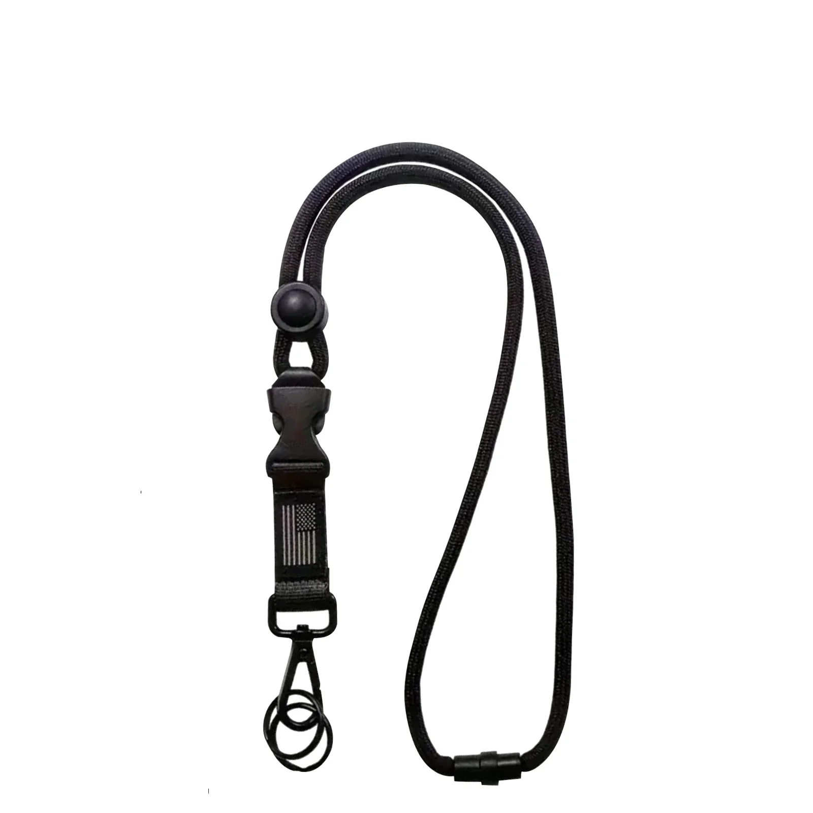 Outdoor Hiking Buckle Black Heavy Duty Badge Holder Metal Hook Keychain ID Badge Lanyard Clip for Student Teacher Nurse Doctor