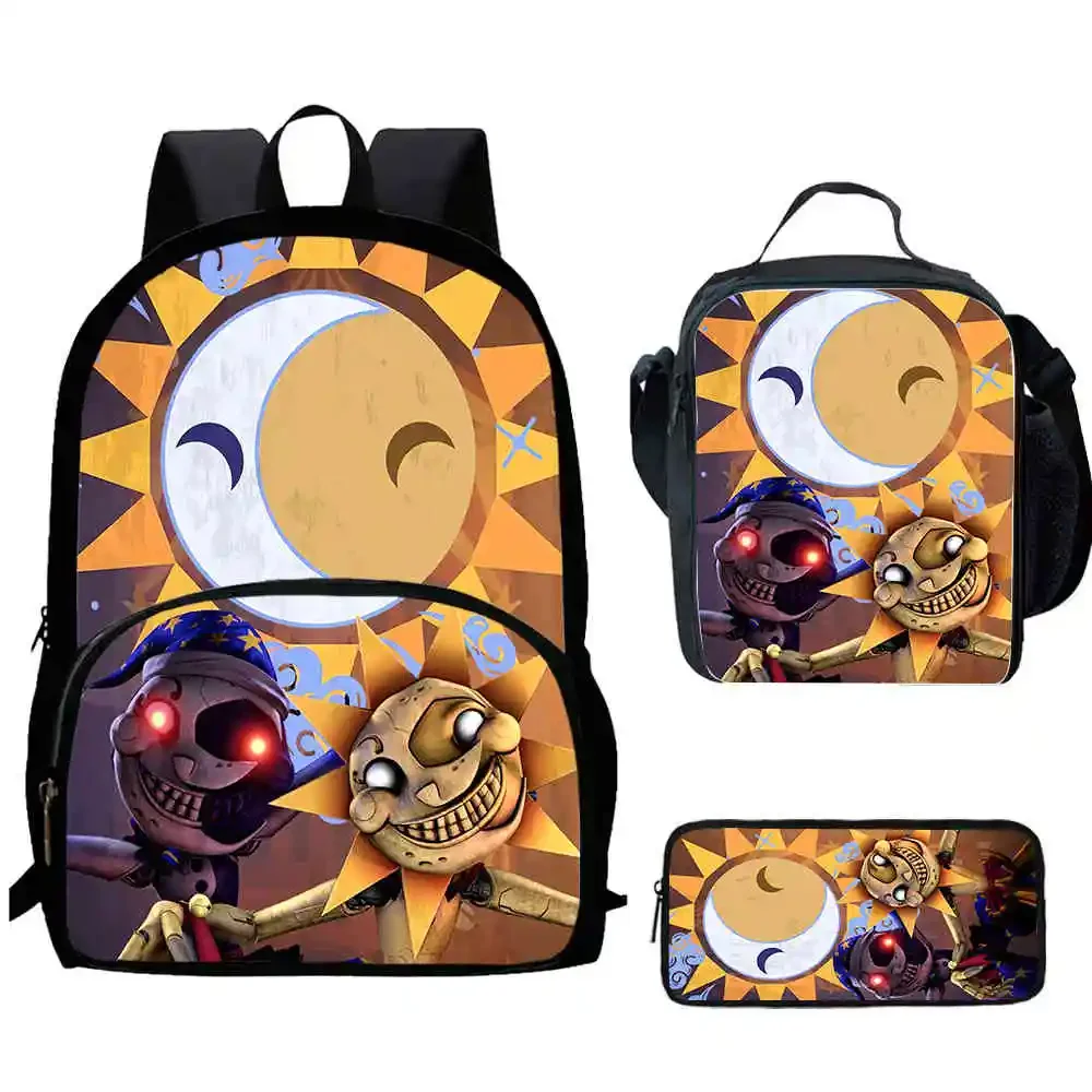 Cartoon Sunnydrop and Moondrop Child Backpack with Front Pocket,Lunch Bag,Pencil Bag for Aged 5-10 Anime Bag Boy Girl,Best Gift