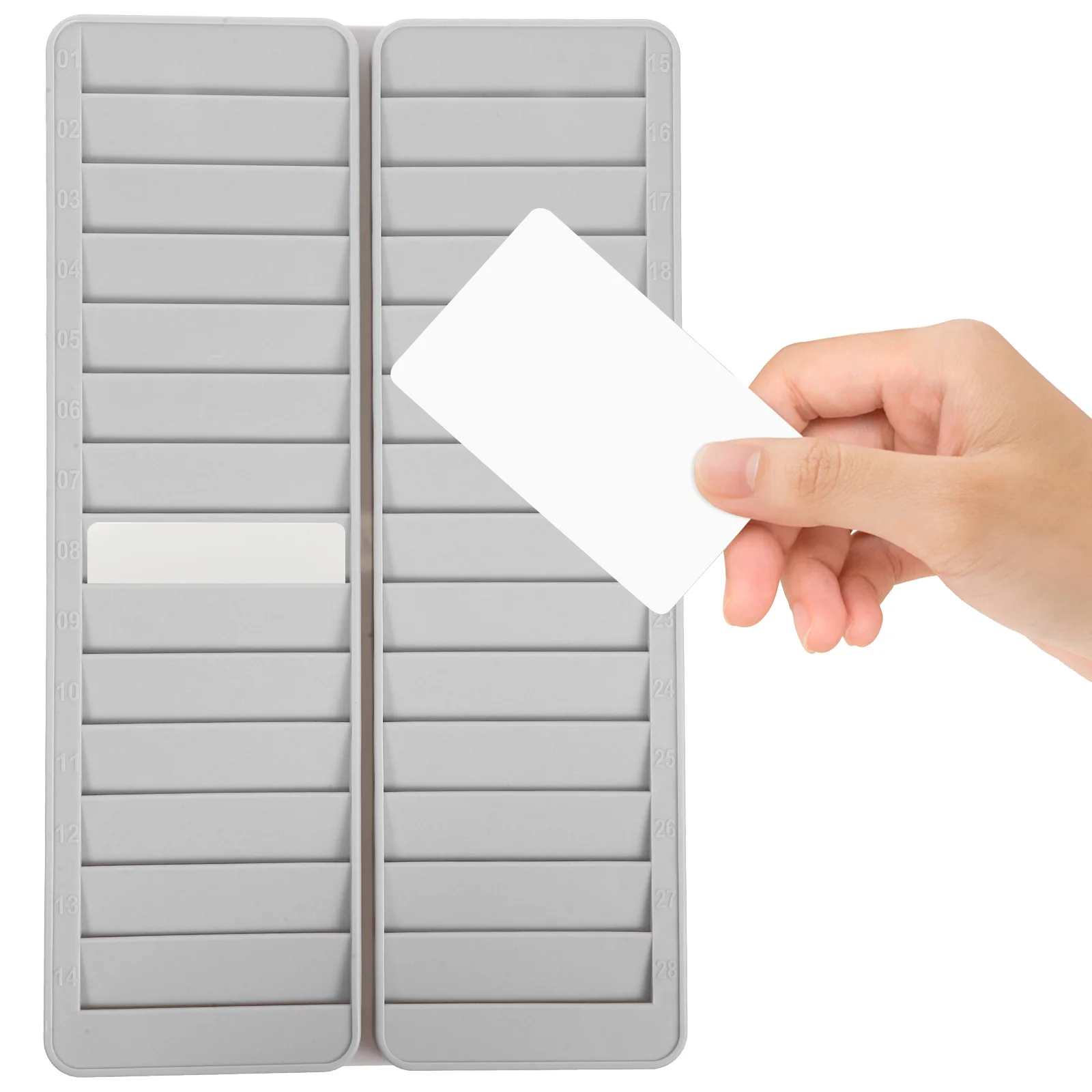 

28 Slots Holder Plastic Multi-Pockets Organizers For Hotel Room Work Attendance Warehouse Material Card Rack Cards Storage Rack