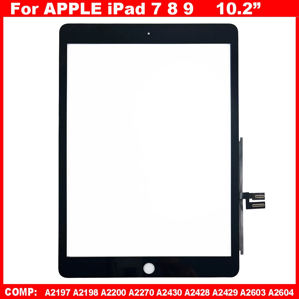 

5 шт. сенсорный экран для IPAD 7 8 9 ipad7 ipad8 ipad9 A2197 A2198 A2430 A2603 A2270 панель дигитайзер Переднее стекло запасные части