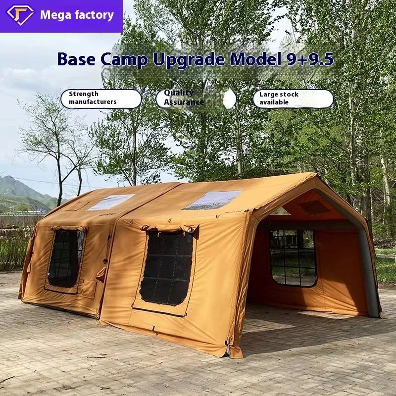 YYD Luxury Double Layer Four-season Quick-Open Waterproof Oxford Fabric UV-Resistant Strong 9+9.5 Camping Tent One Bedroom