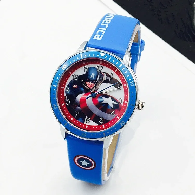 Disney Avengers Spider-Man Iron Man Hulk Cartoon Children's Watch Student Waterproof Quartz Watch festival Birthday Gifts Toys