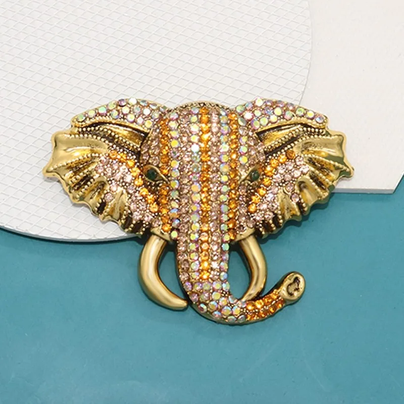 Elephant Brooch Sparkling Uniquely Stylish Lucky Animals Rhinestone Brooches Pin Fashion Jewelry Accessories Gifts for Women Men