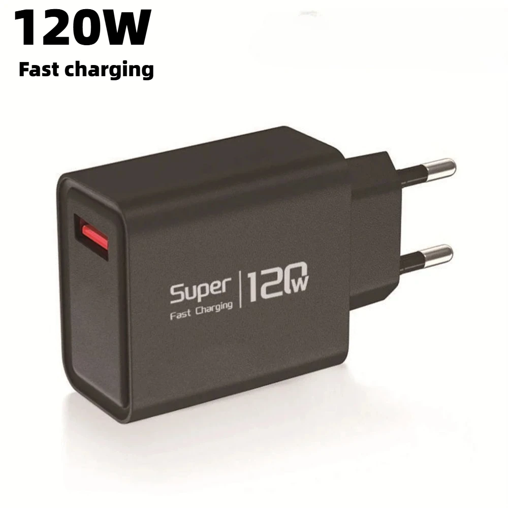 120W Superschnelles USB-Ladegerät, QC 3.0 Einzelport-Wandladegerät, US/EU/UK-Stecker für iPhone Samsung Xiaomi Handys