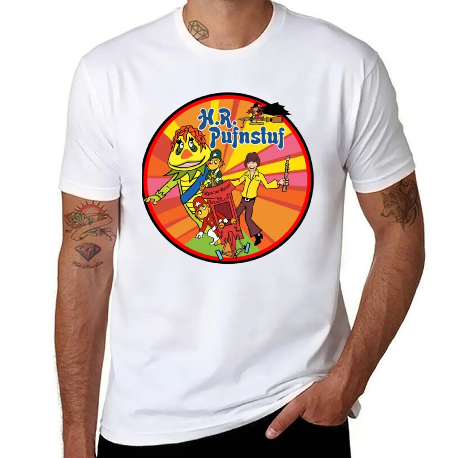 

HR H R Pufnstuf Puff Stuff Puff n stuff Shirt Sticker Hoodie Mask T-shirt new edition graphics slim fit t shirts for men