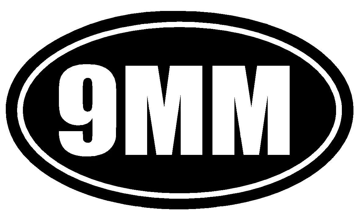 9mm vinyl decal sticker car window wall bumper gun ammunition pistol home security
