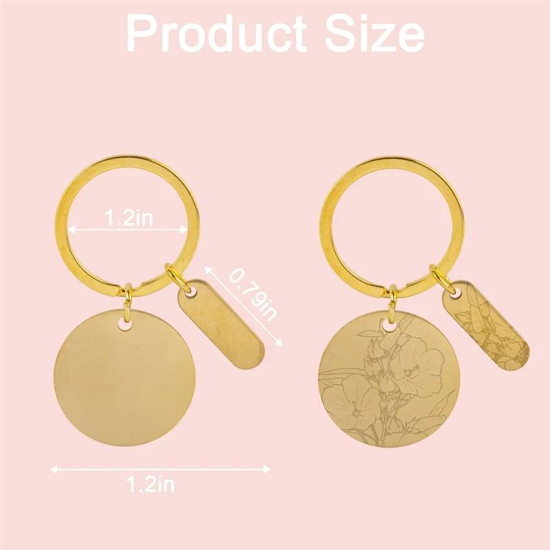 AA94-30 Pcs Engravable Metal Keychain Blanks Engraving Keychain Blanks Metal Stamping Blanks Jewelry For DIY Crafts