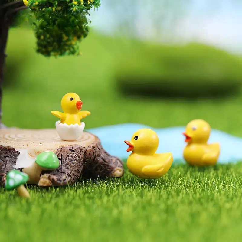 10 قطعة التماثيل الفرخ المصغرة الراتنج تنوعا داخلي في الهواء الطلق يدويا حديقة الحيوان ديكور حديقة بونساي حلية الديكور