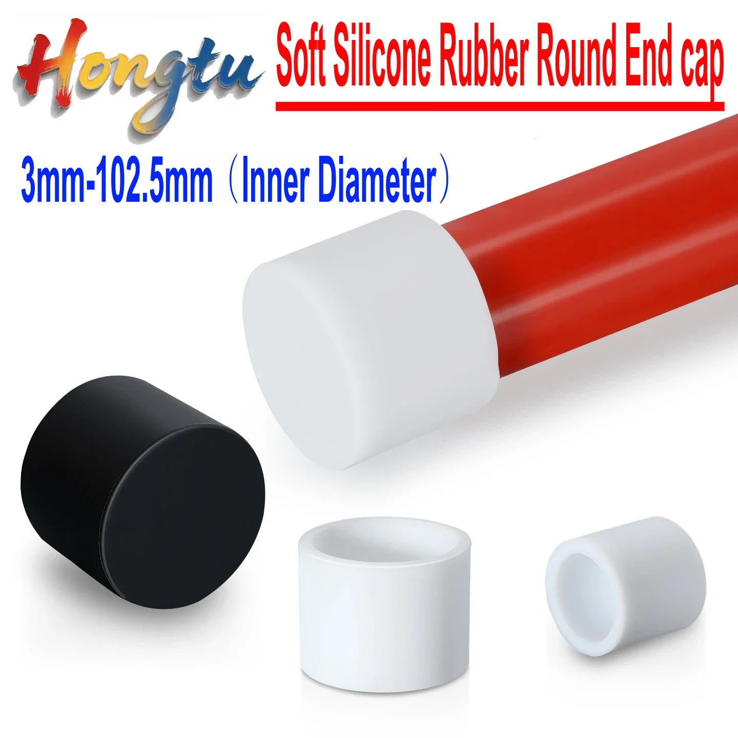 

Soft Silicone Rubber Round End Cap 3-102.5mm Black White Dust Seal Protection Gaskets Pipe Cover Caps Round Tube Insert Stoppers