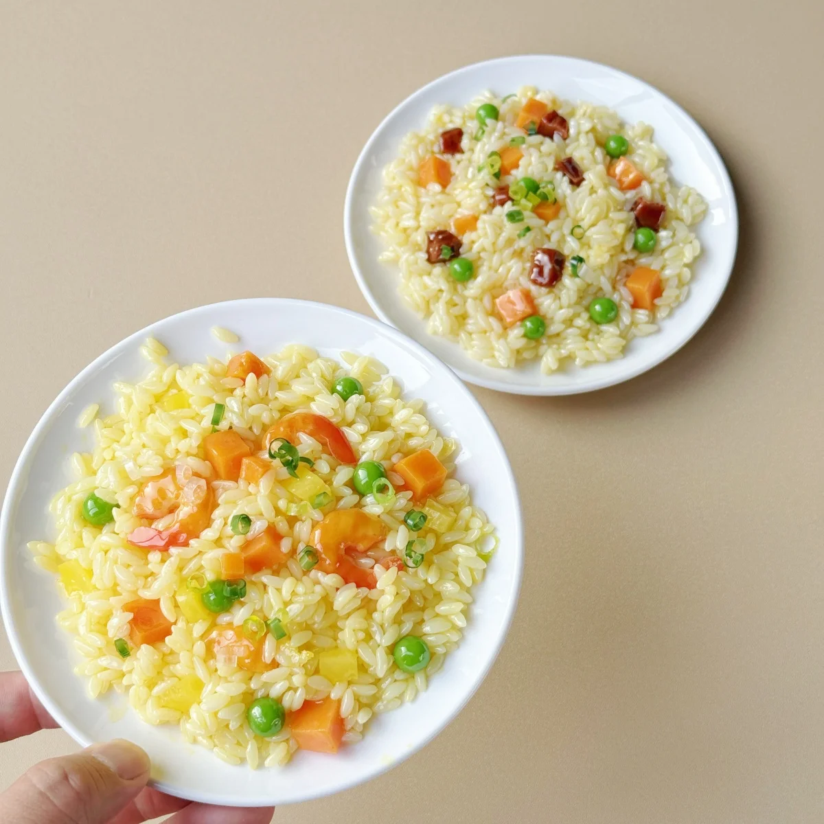 الروبيان المزيف ولحم البقر المقلي - نماذج طعام محاكاة واقعية، دعائم التصوير الفوتوغرافي، ديكور عرض المطاعم #4