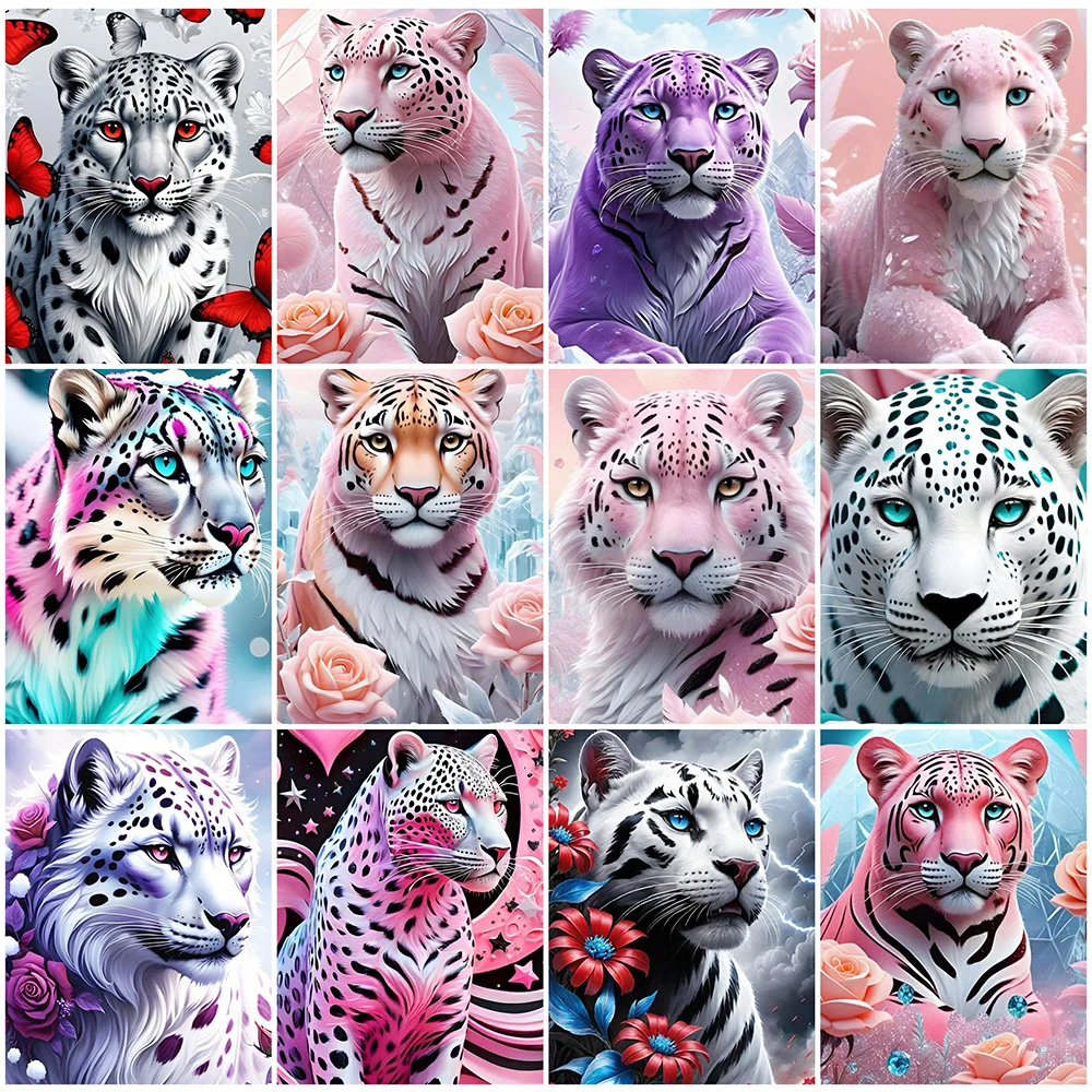 Momoart Diamant Stickerei Leopard Voll Platz Runde Malerei Tier Neue Ankunft Mosaik Kits Mosaik Handwerk