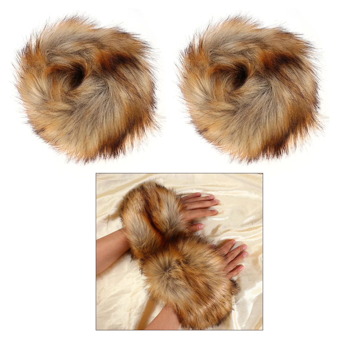 1 زوج فو الذراع المعصم الأصفاد مرونة كم تمديدات للنساء زي ديكور الحفلات الكفة الفرقة تدفئة المعصم الذراع #3