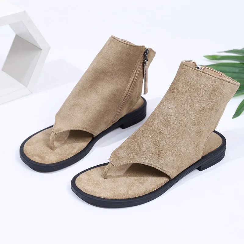 

Женские шлепанцы с зажимом на носок в стиле ретро, новинка лета 2021, сандалии на плоской подошве с узором «елочка»