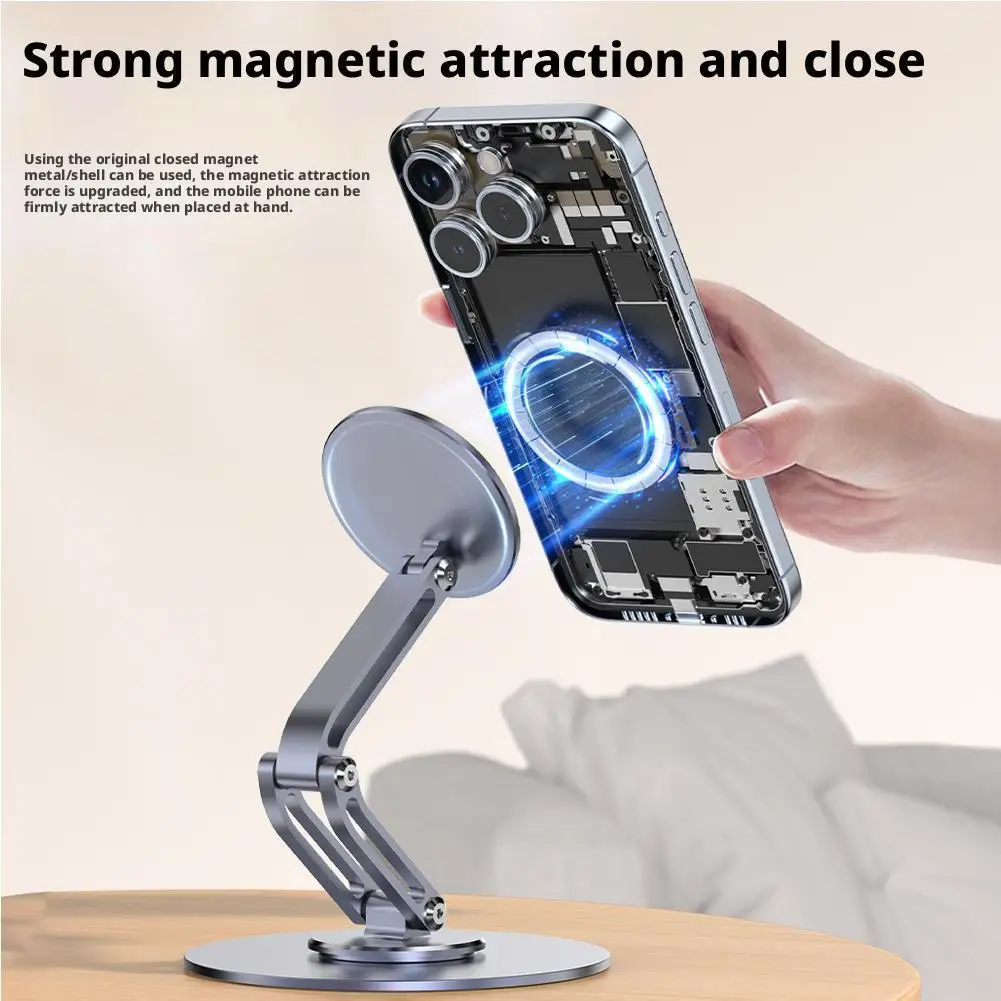 

360 ° Вращающаяся складная магнитная подставка, универсальное магнитное крепление для планшета для IPhone, IPad, мобильный держатель, поворотный регулируемый