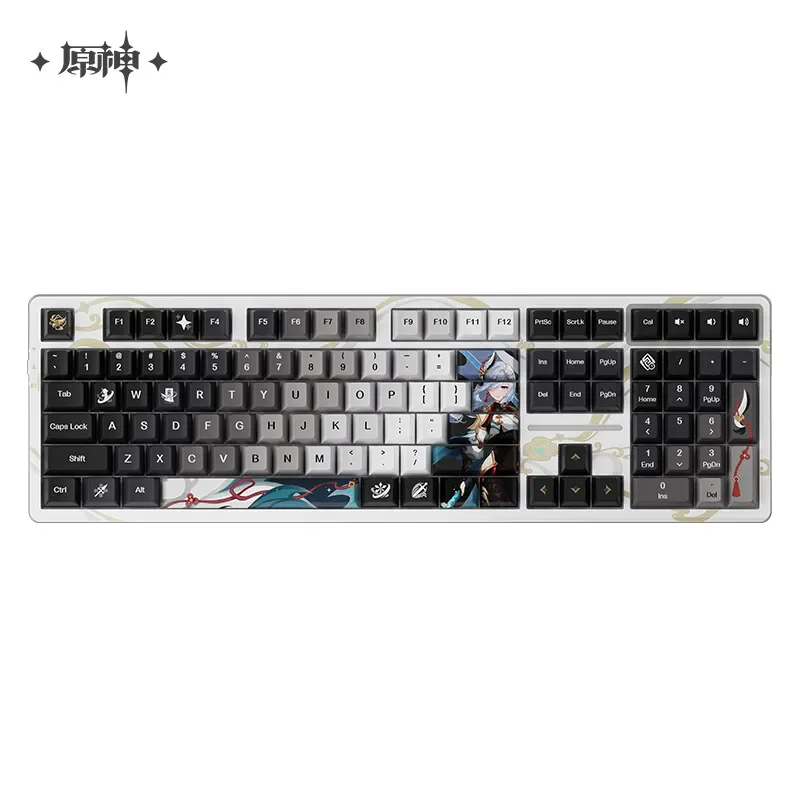 miHoYo Game Shenhe Keyboard Official Genshin Impact ShenHe 108 Key Mechanical Keyboard 8000mAh BT 2.4G Wireless Gaming Keyboard