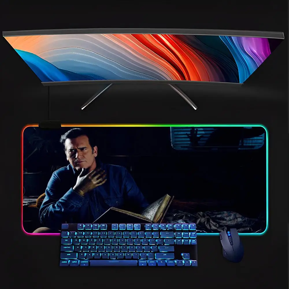 Ash Vs. Evil Dead  Mouse Pad RGB Pc Gamer Keyboard LED Glowing  Rubber Gaming Computer Mause pads Cute Cartoon Gaming Computer c