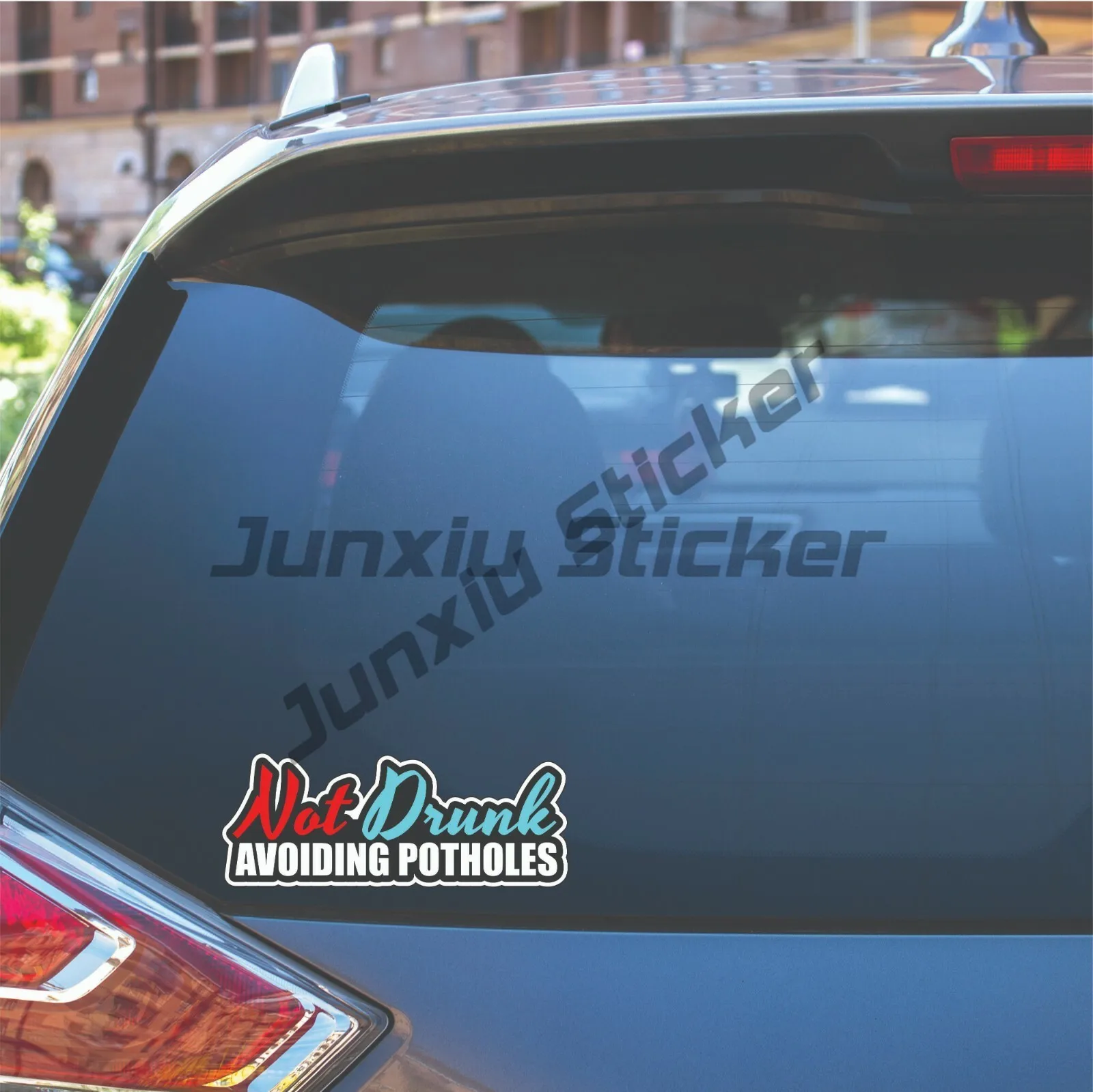 Not Drunk Avoiding Potholes Sticker Ute Toad Window Bumper Funny Car Decal