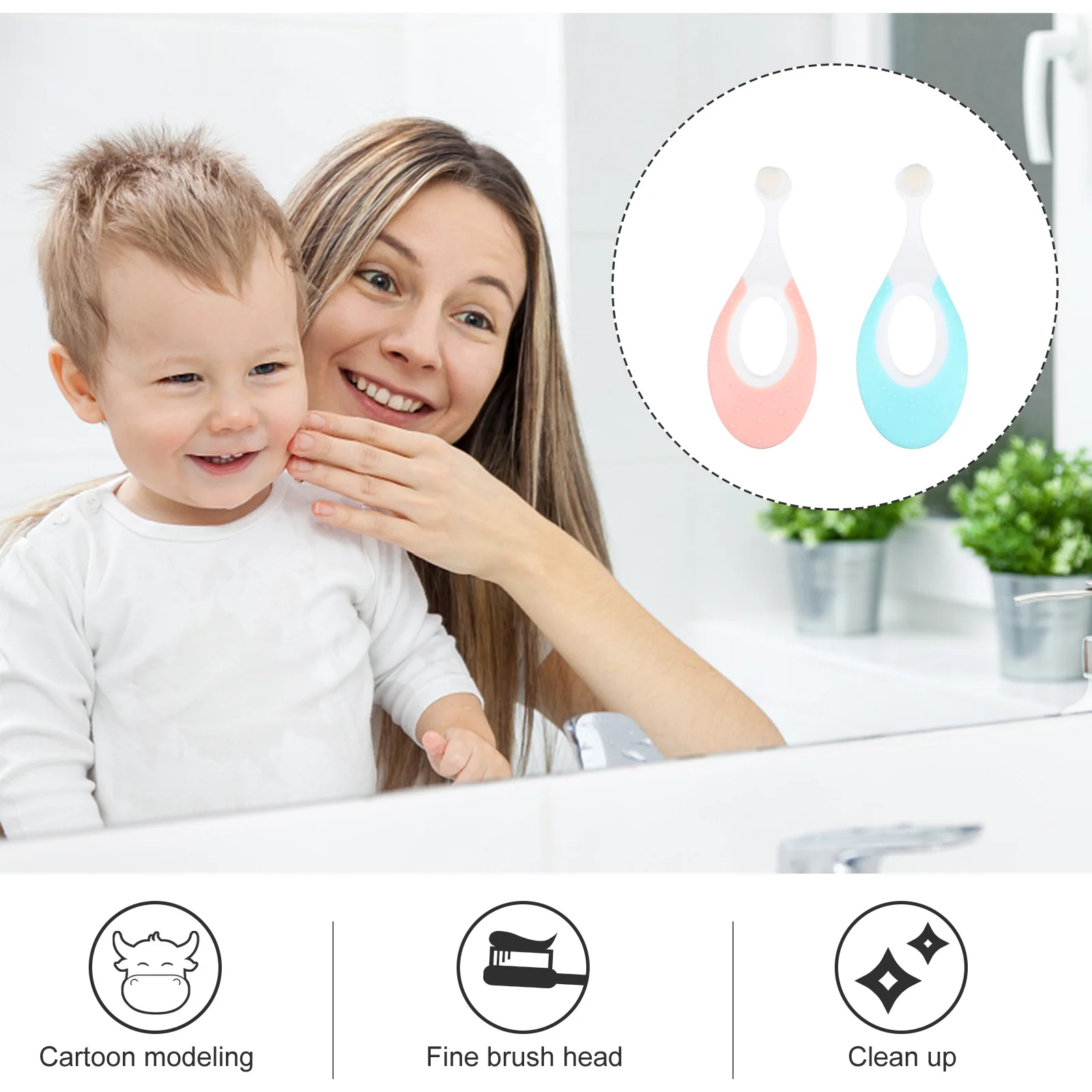 

2 шт., детская зубная щетка, тренировочная зубная щетка, инструмент для ухода за полостью рта младенцев, ультратонкая щетина, удобная ручка, здоровые детские зубы