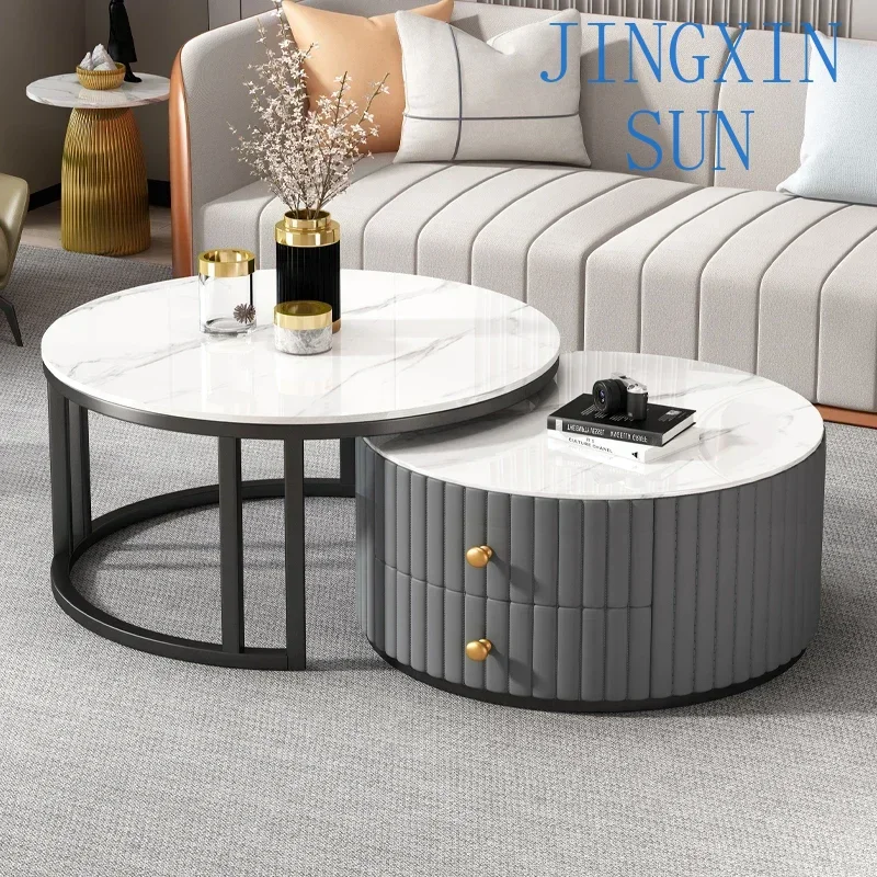 Storage Round Coffee Tables Cute Drawers Premium Liftable Luxury Coffee Tables Modern Minimalist Stolik Kawowy Household Items