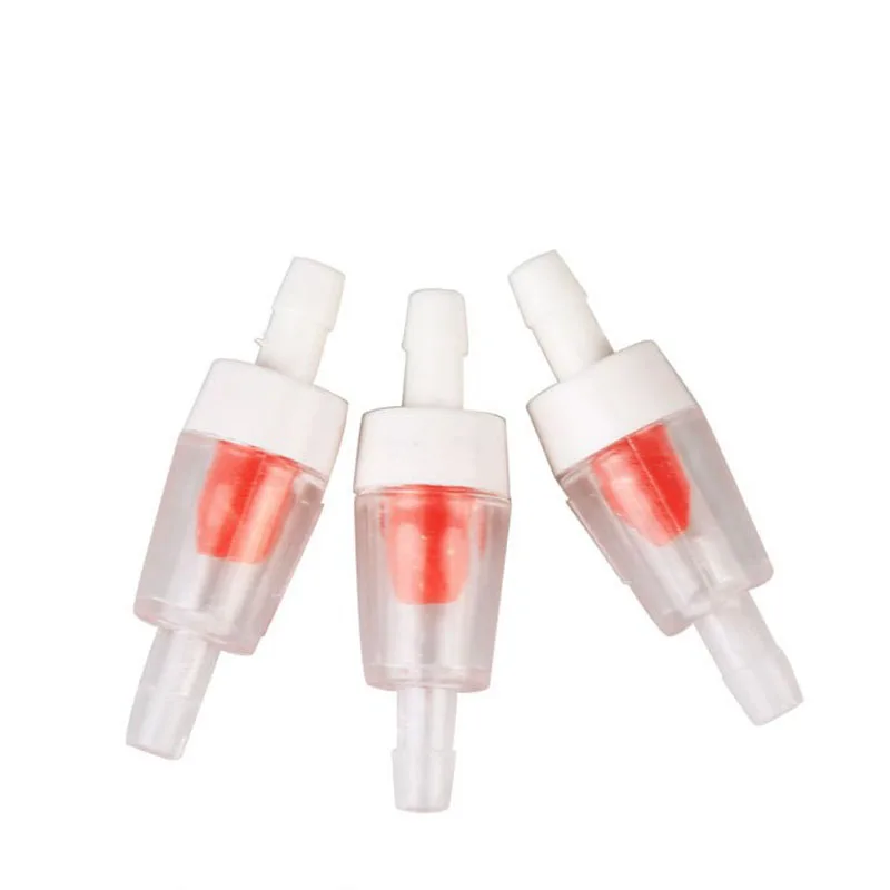 5pcs White Red Aquarium Air Pump Check Valve Fish Tank One Way Non-Return Check Valve Aquarium Co2 System Air Pump