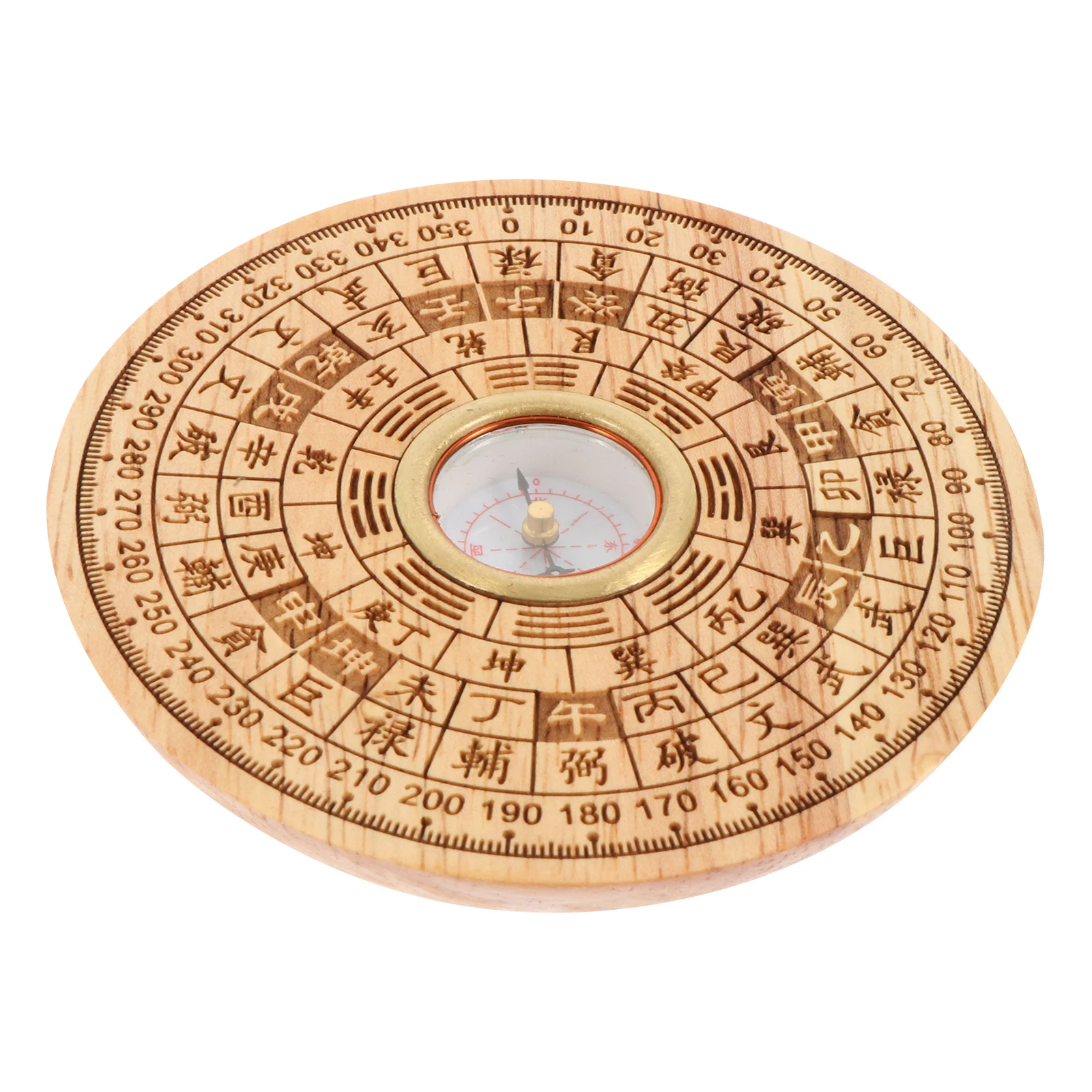 

1set Natural Peach Wood Feng Shui Compass Chinese Vintage Navigation Tool Portable Outdoor Survival Gift Round Bagua Geomancy