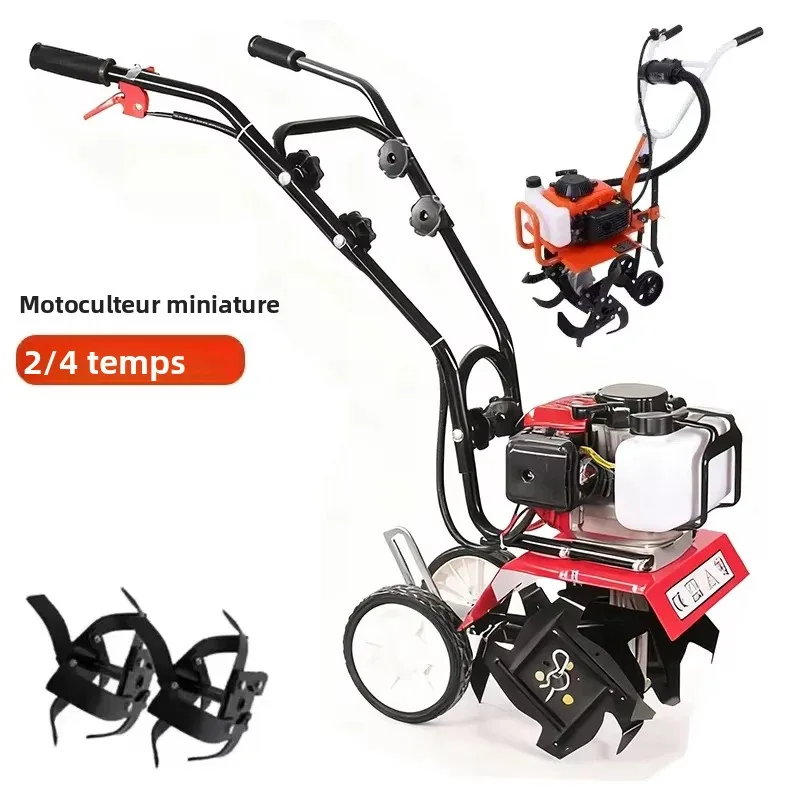 Mini cultivateur à essence électrique marche derrière le motoculteur 2 temps 4 temps cultivateur de sol de mauvaises herbes à gaz machines de motoculteur rotatif
