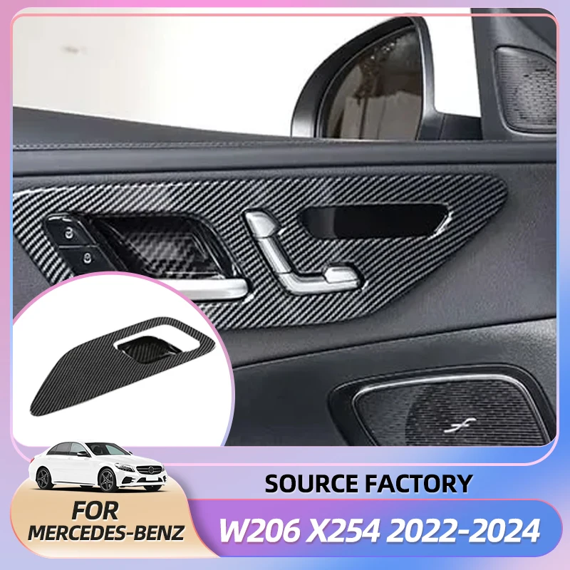 

Эмблемы для Mercedes Benz C Class GLC W206 X254 2022-2024 ABS углеродное волокно автомобиля внутренняя дверная панель накладка наклейка Ca