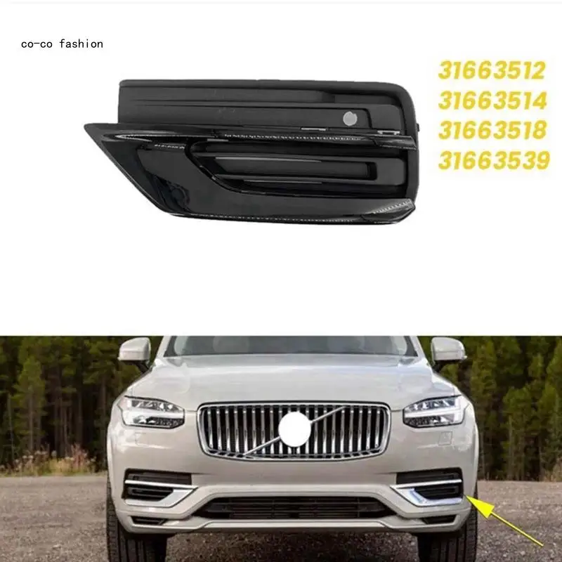 Left/Right Car Bumper Fog Light Grille for XC90 2019-2022 31663514 31663539 31663515 31663540 Replacement Accessories