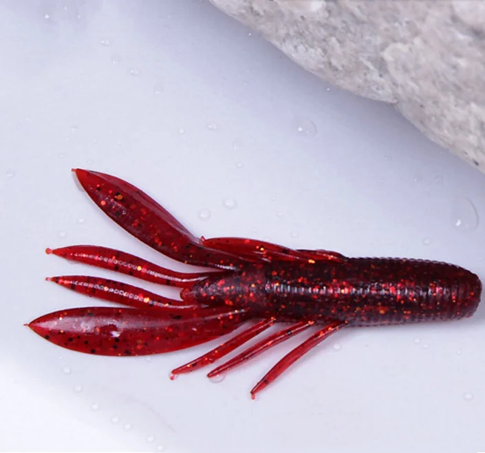 Angelköder, weicher Wurmköder, 8 cm/7,7 g, Garnelenform, 105 mm, 11,7 g, Kunstköder, Craw mit Geruch, 5–6 Stück Beutel – Detail 1