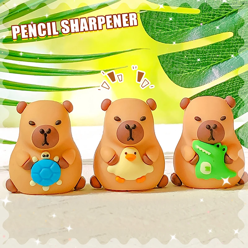 Imagem -03 - Papelaria Kawaii Back to School Supplies Cute Capybara Pencil Sharpener Tudo para a Escola Equipamento Útil