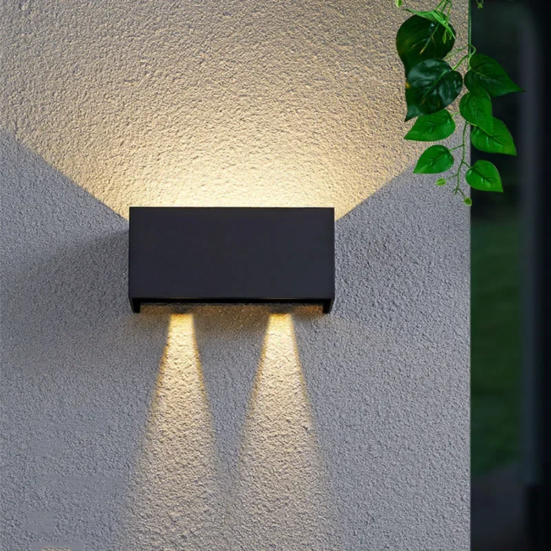 Lámpara de pared para decoración del hogar y el jardín, luces LED ajustables de doble cabeza, impermeable, cuadrada, pasillo, cabecera, dormitorio, luz de pared de fondo