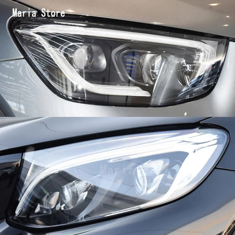 لبنز GLC الفئة 2015-2023 سيارة العلوي طبقة رقيقة واقية كشافات استعادة شفافة سوداء بولي يوريثان ضوء ملصق الملحقات