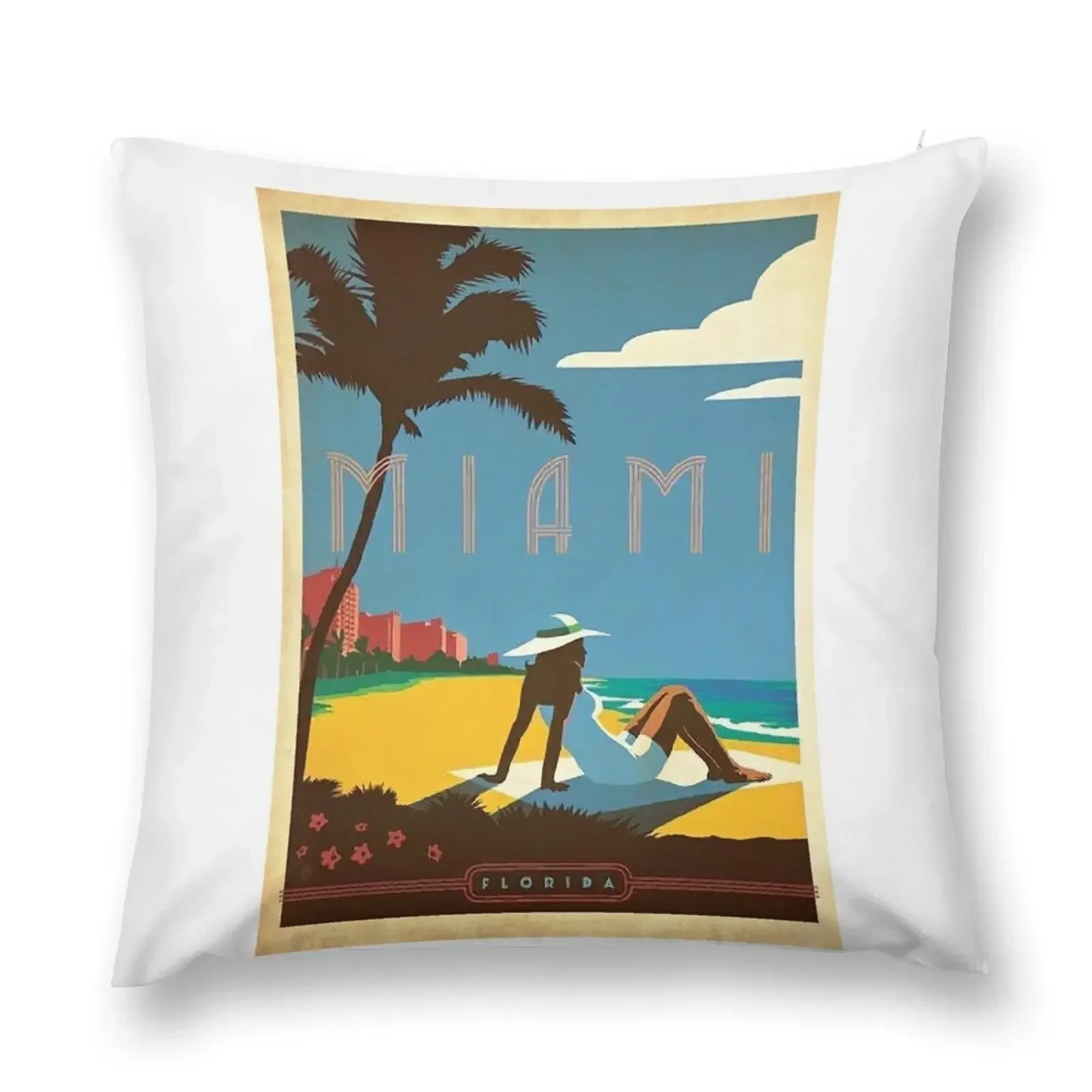 

Miami Beach Florida Throw Pillow Rectangular Cushion Cover anime girl autumn decoration pillow