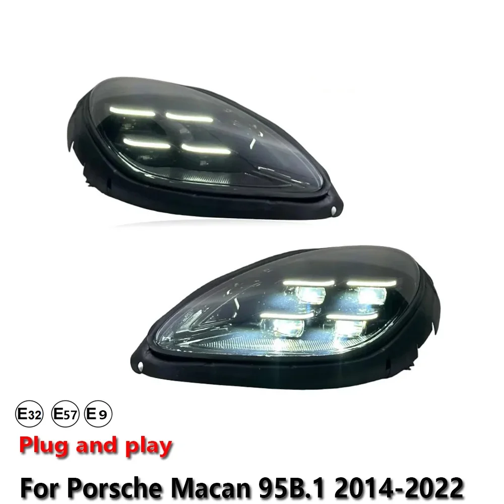 Car Accessories Lamp Headlight Light For Porsche Macan 958B.1 2014-2022 DRL Projector Front Brake Turn Signal Lamp Plug And Play