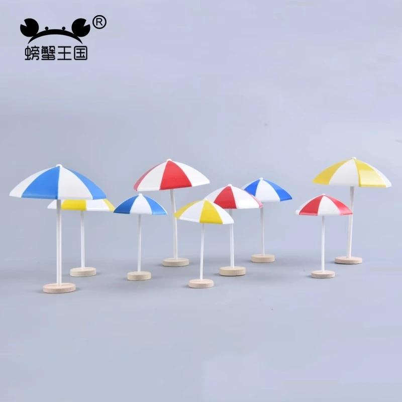 5szt Nadmorski parasol plażowy Parasol ogrodowy Miniaturowy model krajobrazu Akcesoria kolejowe Figurka rzemieślnicza Diorama Sceneria