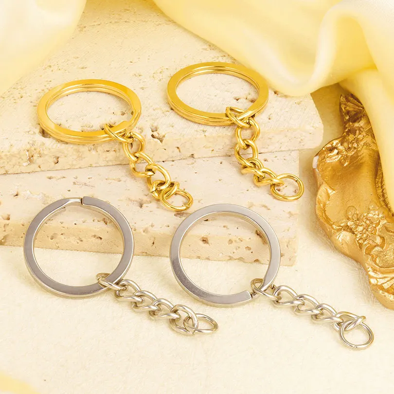 

2PCS Fashion Stainless Steel Connector Key Ring Personalized Jewelry Handmade DIY Accessories Keychain Wholesale Direct Sales