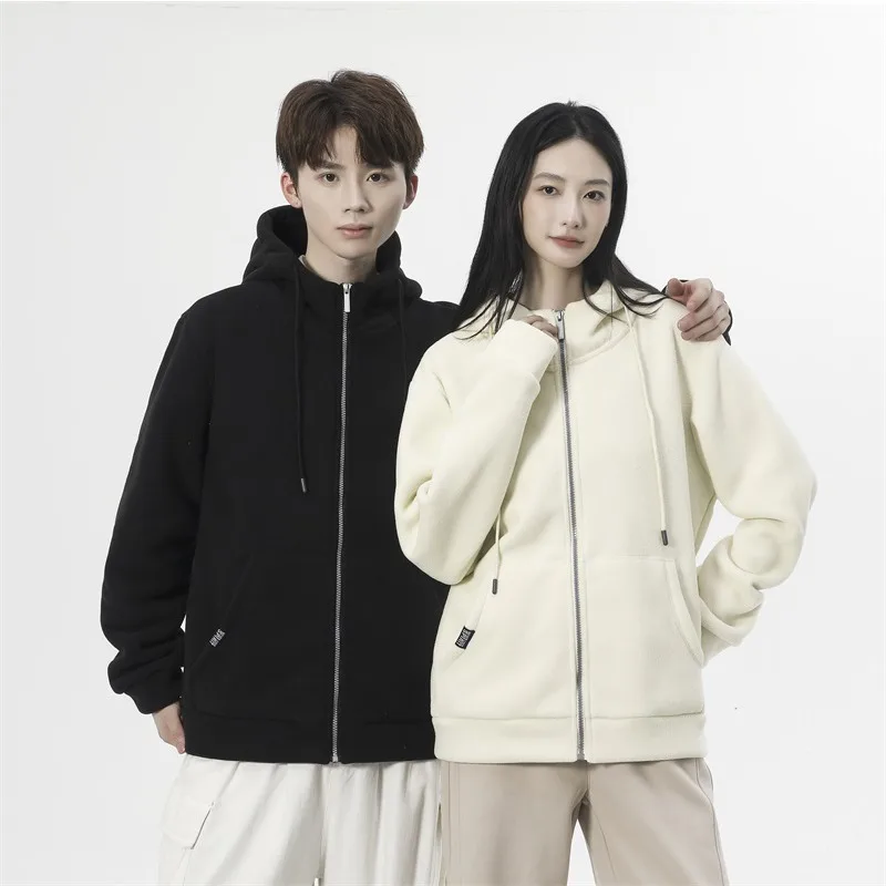 

Warm and Versatile Coat Fashionable Cycling Jacket Cardigan Hoodie Men Double-sided Polar Fleece Autumn Winter Coat Men's Hoodie