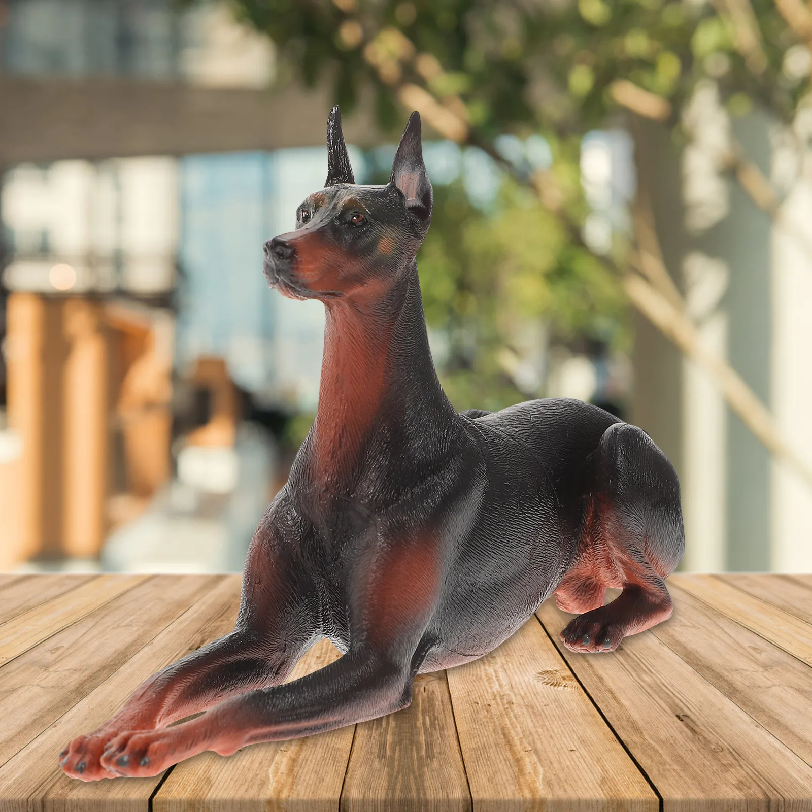 

Миниатюрная фигурка собаки добермана из пластика для декора рабочего стола, украшение для дома и офиса, настольный щенок, маленькая собачка, поделка, животное