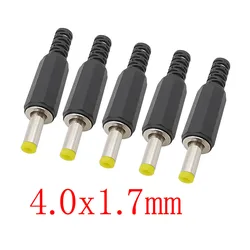 5/10 Stuks DC Power Mannelijke 4.0mm x 1.7mm Soldeer Connector Plug 4.0x1.7mm DC Stekkers Mannelijke Jack Rechte Adapter Voor DIY Projecten