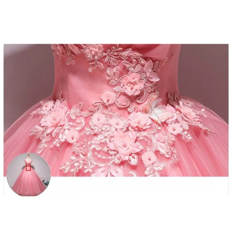 Women's Embroidered Colored Yarn Stickers Evening Dress Fashionable, ElegantSlimming, Sweet Banquet, Annual Meeting Puffy Skirt