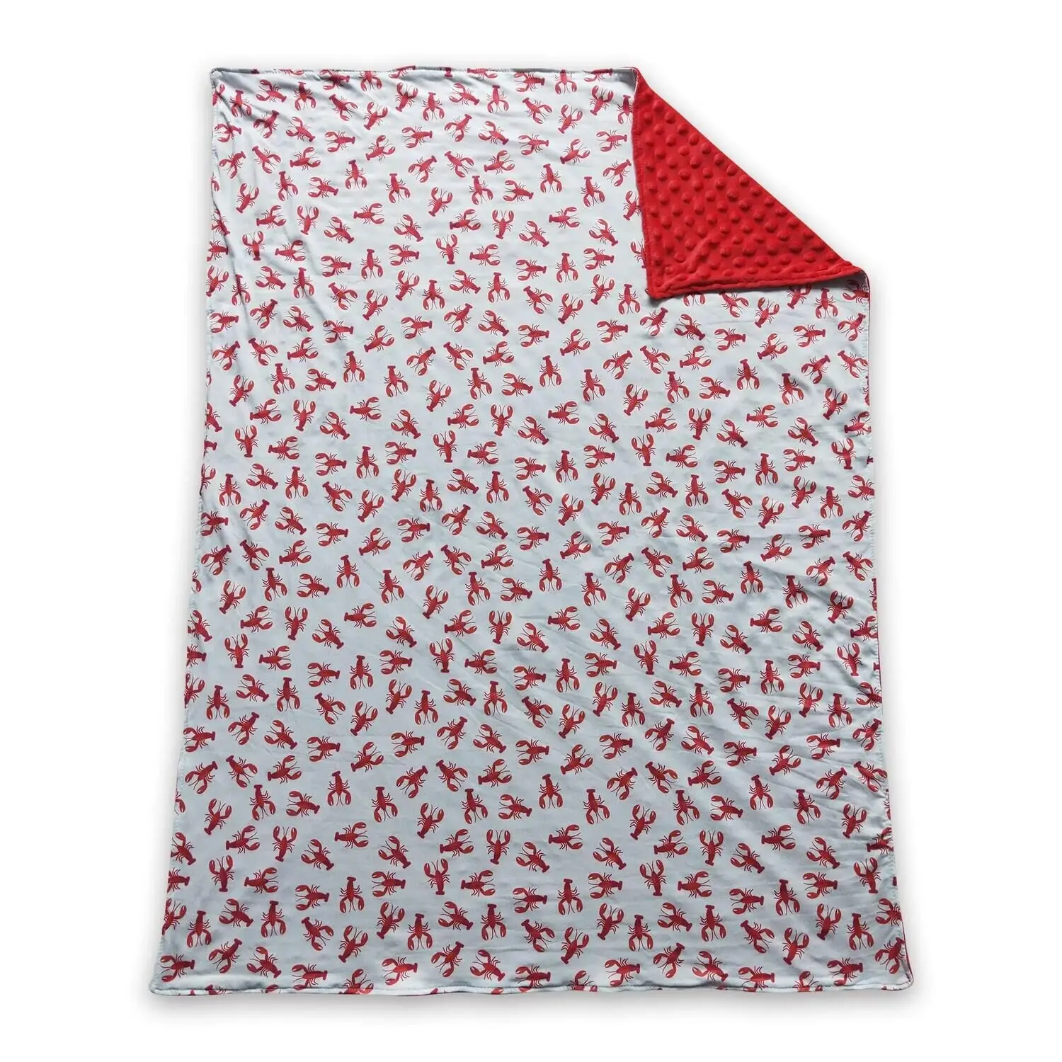 

Red Polka Dots Baby Minky Blankets Kids Lobster Crawfish Soft Cozy Infant Blankets for Snuggling And Comfort29*43 inches