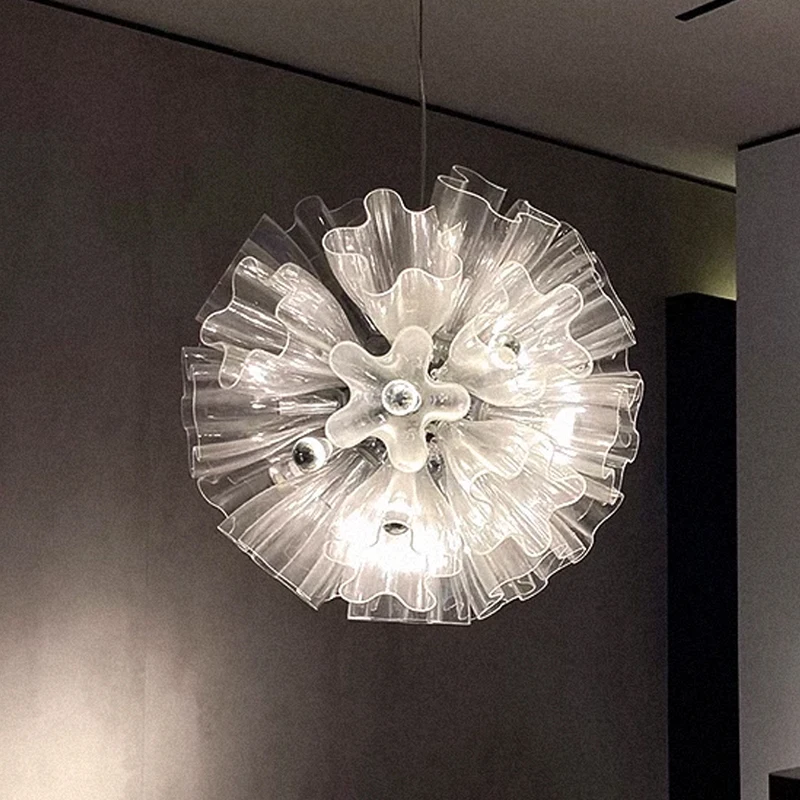 

Modern Luxury Chandelier Lamp Designer Petal Glass Chandelier Light for Living Room Restaurant Bedroom Art Decor Hanging Light
