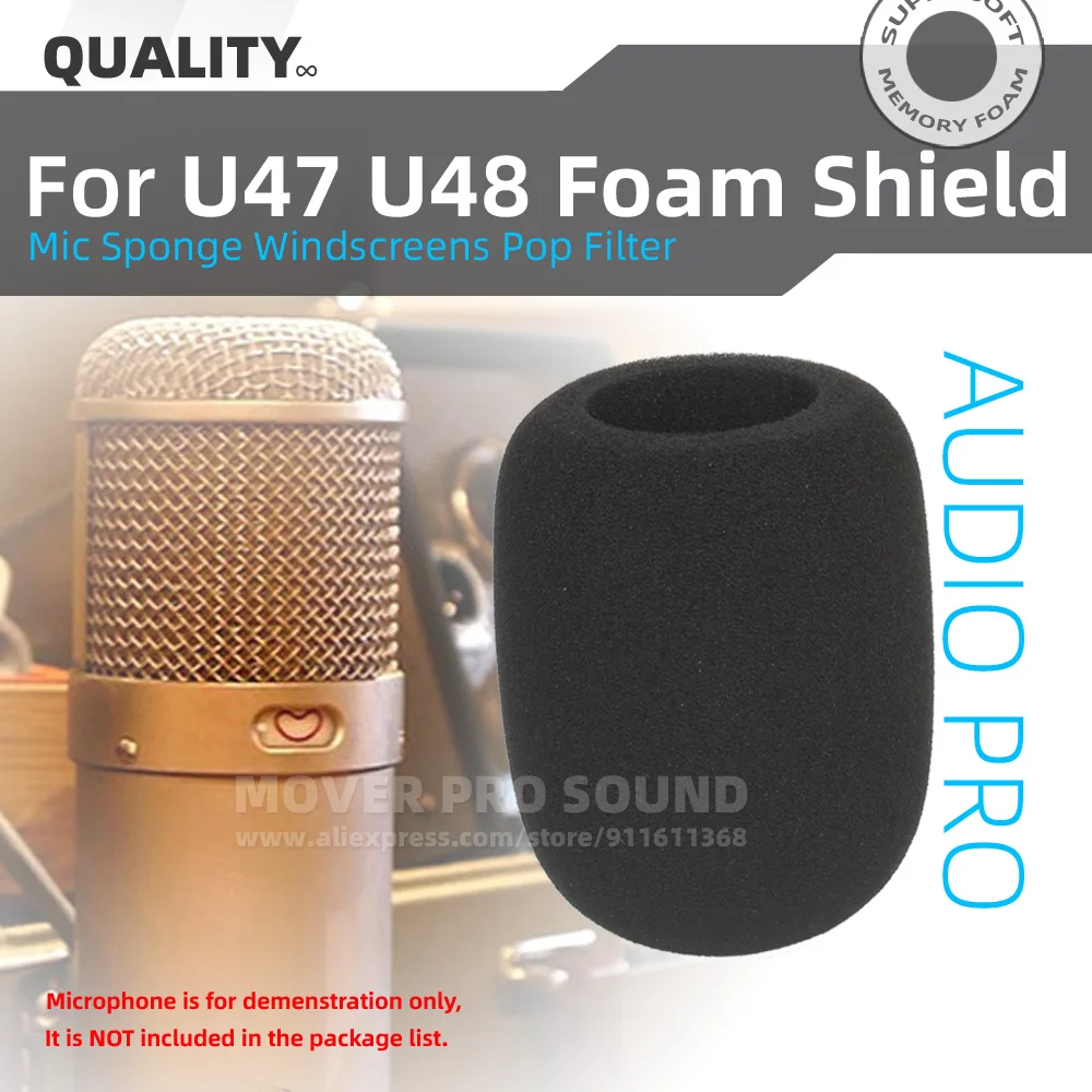 For Telefunken U47 U48 U 47 48 Mic Windshield Anti Pop Filter Foam Cover Microphone Windscreen Sponge Mike Windproof Shield