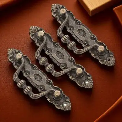 

3set Cabinet Handles Zinc Alloy Drawer Door Opener Rustproof Durable Vintage Style Hardware for Glass Doors Windows Drawers