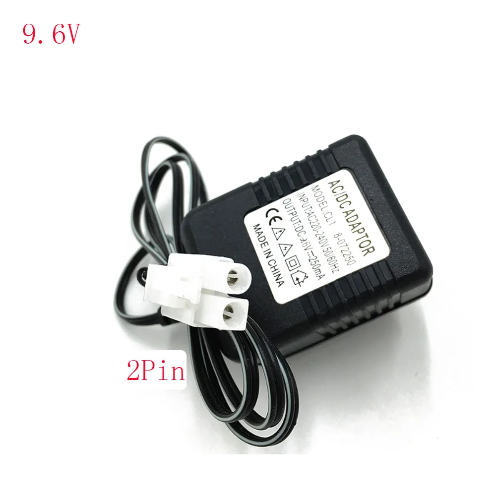 7.2V 9.6V 2Pin Voeding Lader Voor Rc Speelgoed Voor Nicd Nimh Batterij 220-240V Eu plug Input 5V Usb Ingang 7.2/9.6V Uitgang Oplader