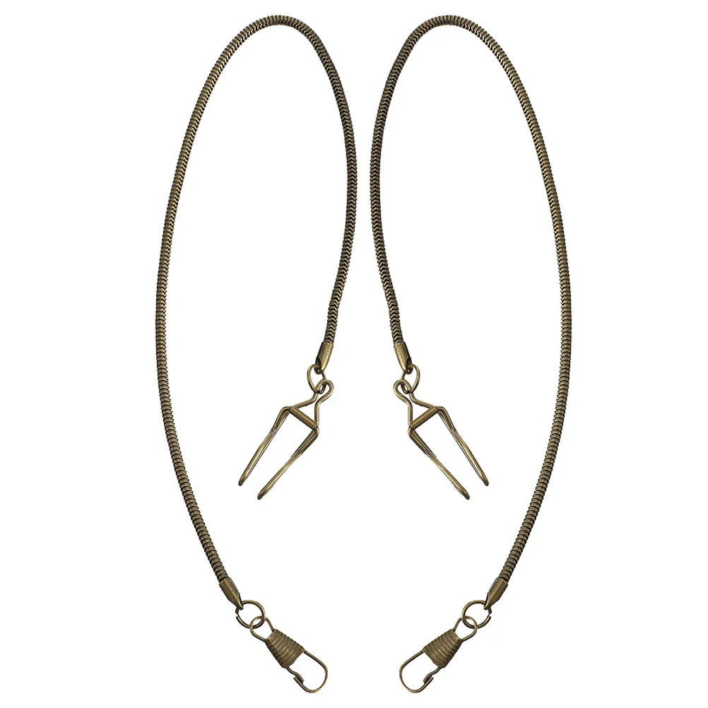 남성용 빈티지 메탈 포켓 워치 체인 2개 세트, 조끼 체인 교체용 장식용 포켓 워치 걸이